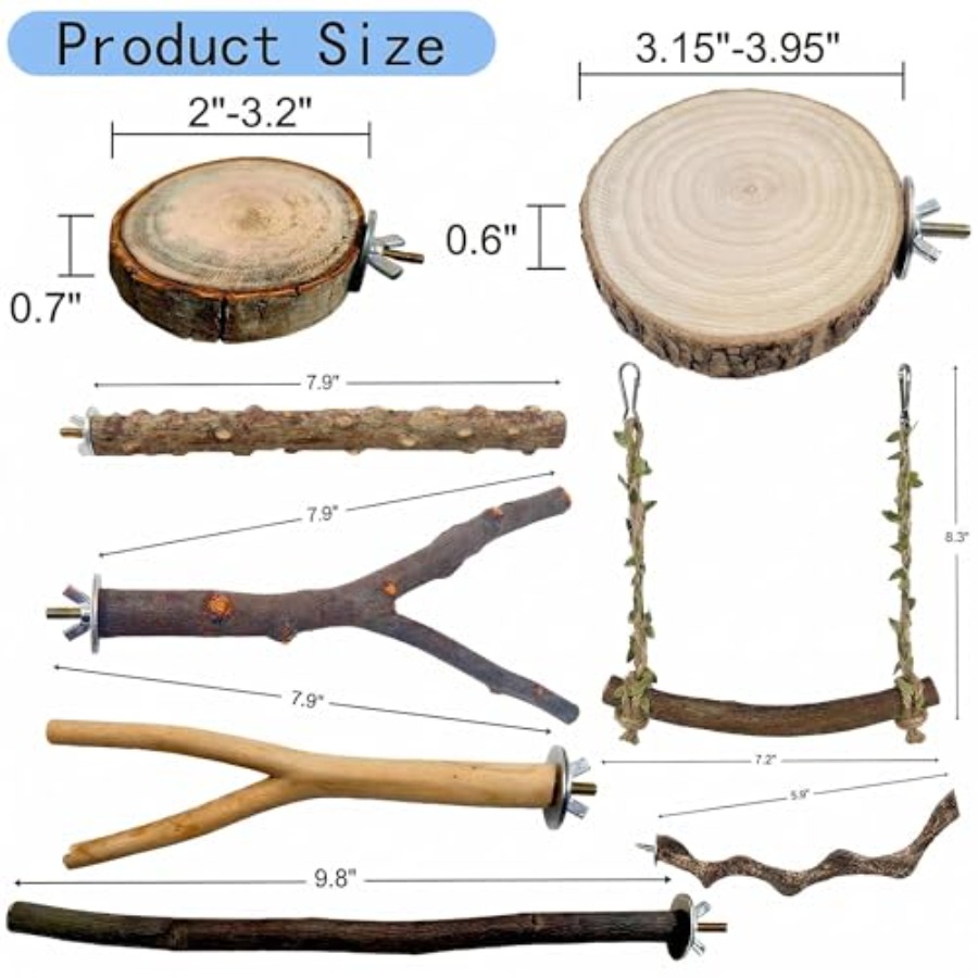 8PCS natural wood bird perches - Health & Wellness Equipment 评论和价格